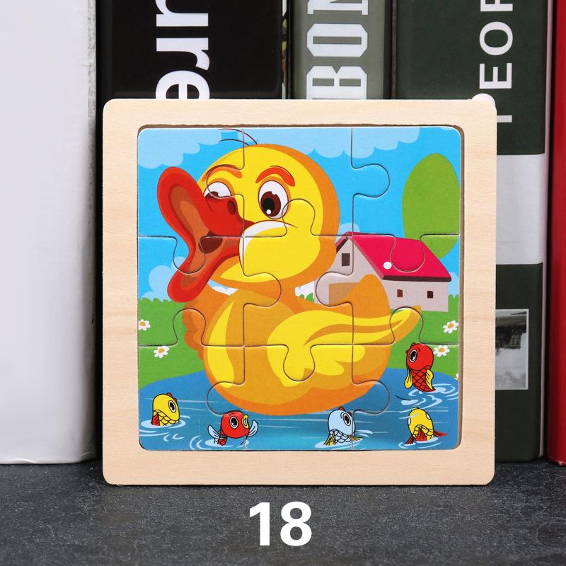Kids Funny Cartoons Puzzle Toy Jigsaw Wooden Educational Study
