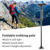 Aluminum Alloy Walking Cane with Light Alarm Height Adjustable Non-slip Lightweight Double Handle Foldable Outdoor Trekking Pole Walking Stick