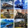 Новый 5D DIY Алмазная картина Поезд Алмазная вышивка Пейзаж Вышивка крестиком Полный круглый дрель Домашний декор Ручной художественный подарок