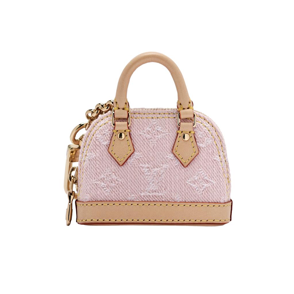 Louis Vuitton Мини-кошелек Micro Alma из денима с классическим принтом Monogram, холст, кожа, женский, розовый M02763