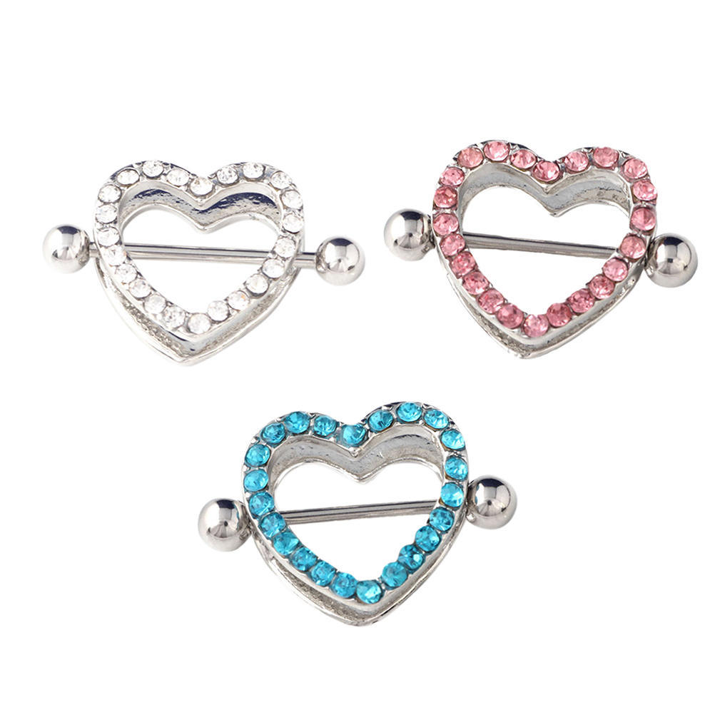 1 шт./1 пара Накладки на соски в форме сердца Кольцо для соска Стальная штанга Пирсинг Ювелирные изделия
