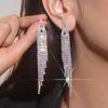 Senior Sense Of Luxury Super Flash Ab Rhinestone Long Tassel Earrings Female Fashion Temperament Earrings