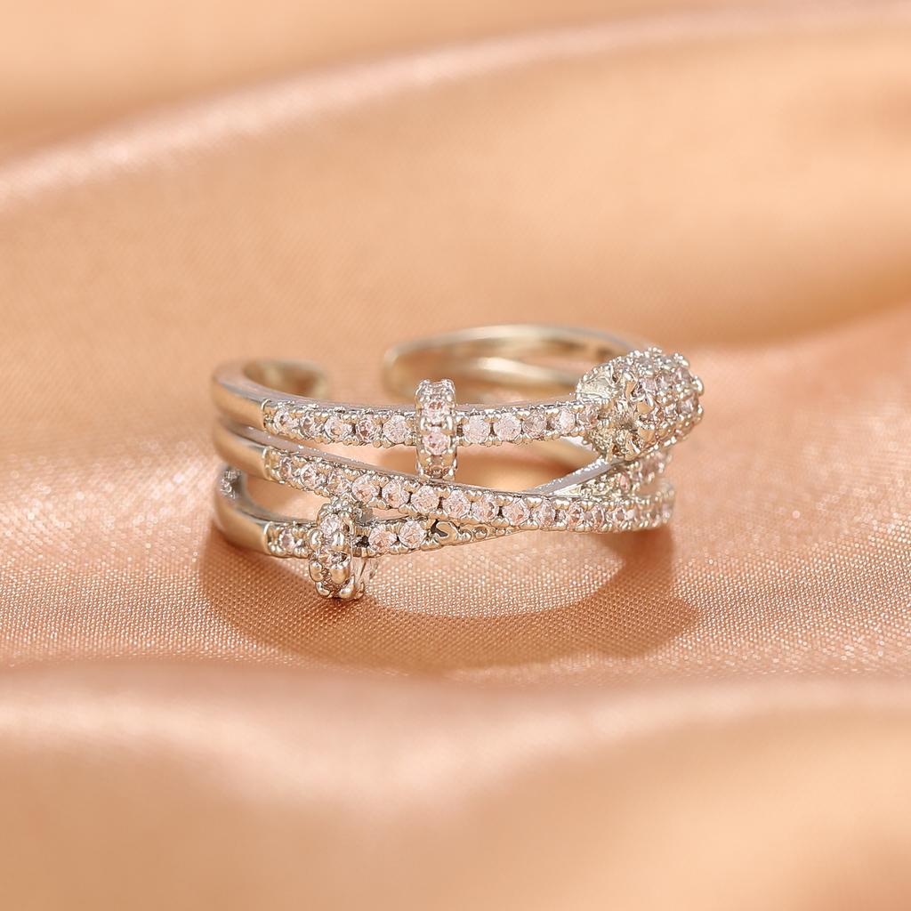 New Time Run Cross Ring, Niche Opening Adjustable Non Fading Ring