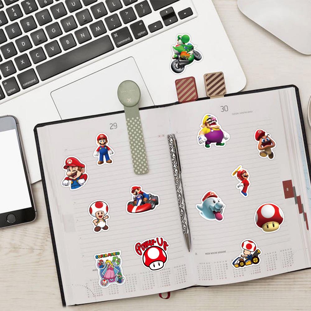 100 Classic Super Mario Cartoon Graffiti Stickers for Car, Luggage, and Cup