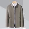 Dad's Jacket Men's New Style Middle-aged and Elderly Leading Cadres Administrative Solid Color Lapel Spring and Autumn Wool Jacket