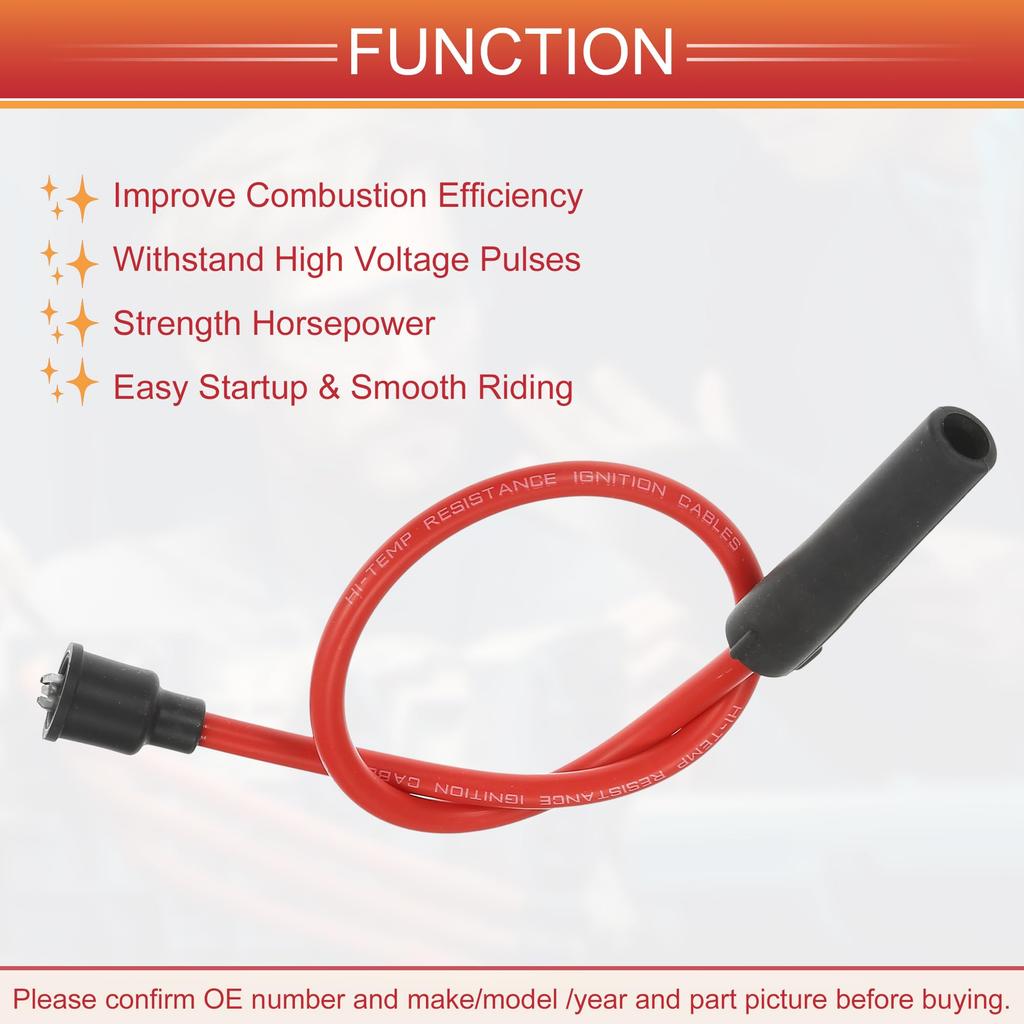 ACROPIX Motorcycle Spark Plug Coil Wire Ignition Coil Harness Cable 8mm for Harley Davidson