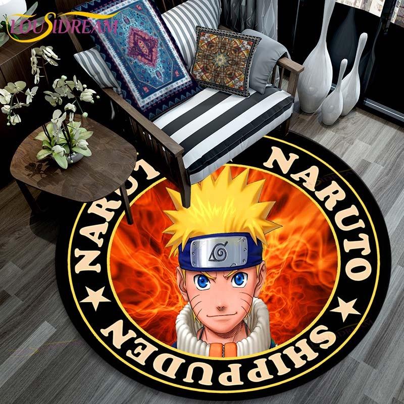 Ковер для гостиной, детские круглые коврики с рисунком Наруто с 3D рисунком для журнального столика, домашний детский напольный ковер, противоскользящий