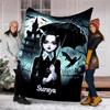 Personalized Custom Name Blanket - Wednesday Addams Print Design,Blanket for Sofa,Bed,Travel,Camping - Soft and Warm, Great Gift