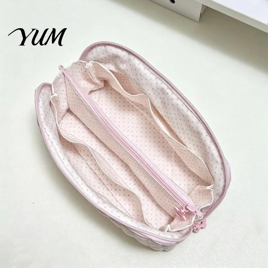 Waterproof Cosmetic Toiletry Bag Shell Shape Pencil Pouch, Large Capacity Durable Polyester Organizer, Pen Holder Multilayer Partition Stationery for