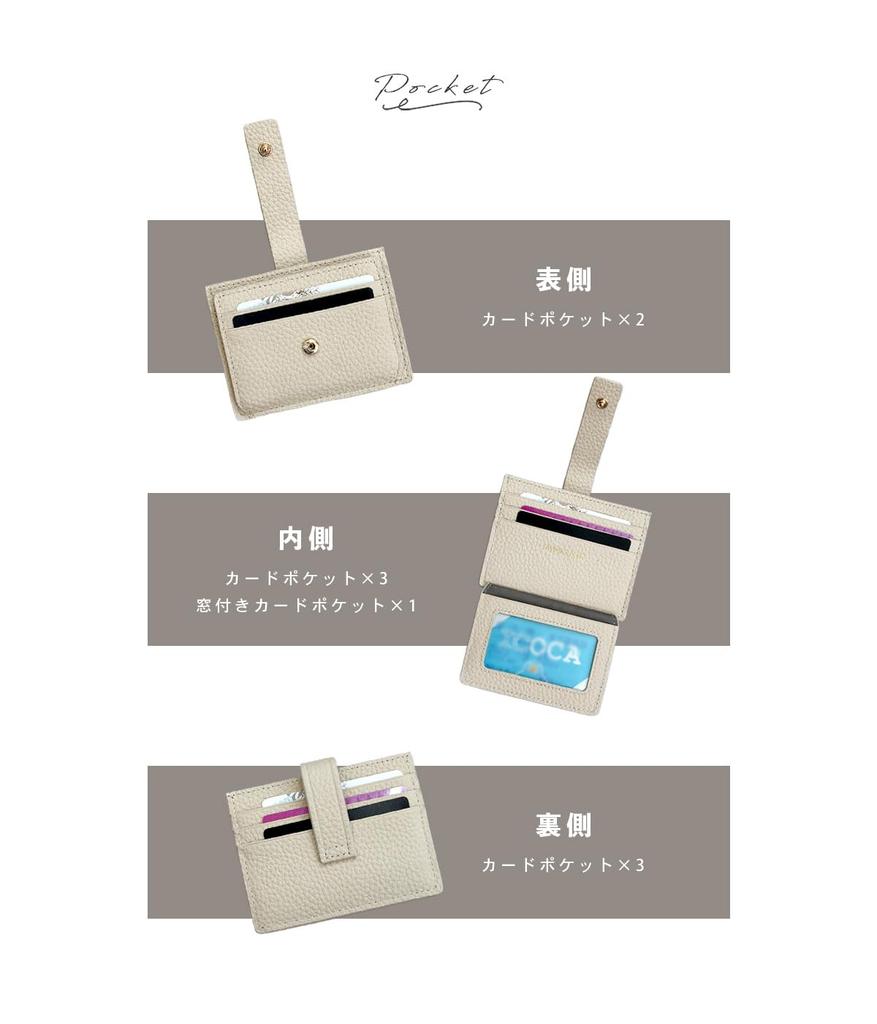 Gisele Slim Genuine Leather Card Case with 10 Pockets, Bifold, Pass Case, Fragment Case, for Women (Black)