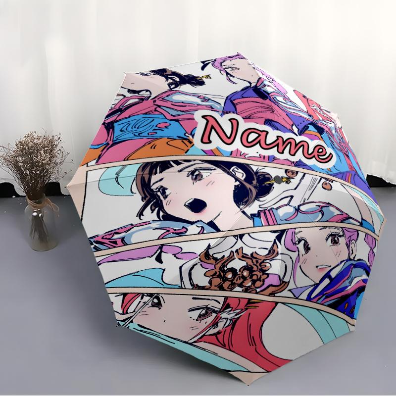 Personalized Name K-KPop Demon Hunters Print Umbrella - Automatic Open/Close, Eight-Rib Durable Frame, Automatic Folding Umbrella