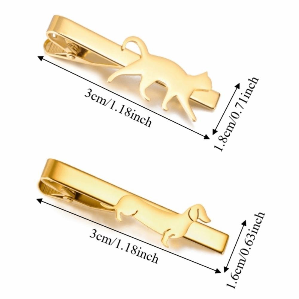 Punk Cat Tie Clip Cute Sausage Dog Necktie Buckle Creative Dachshund Tie Pin  Women Men