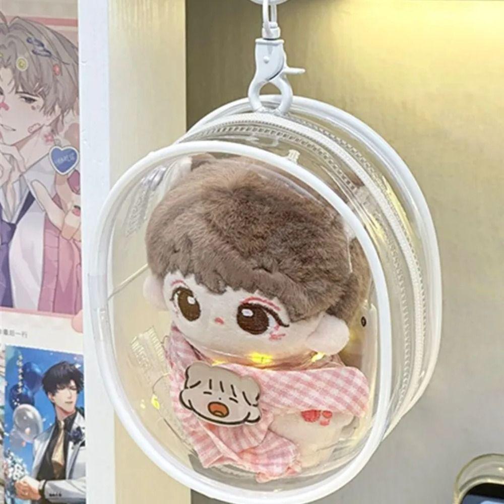 PVC Cotton Doll Display Bag with Keychain Cotton Doll Storage Bag Outdoor