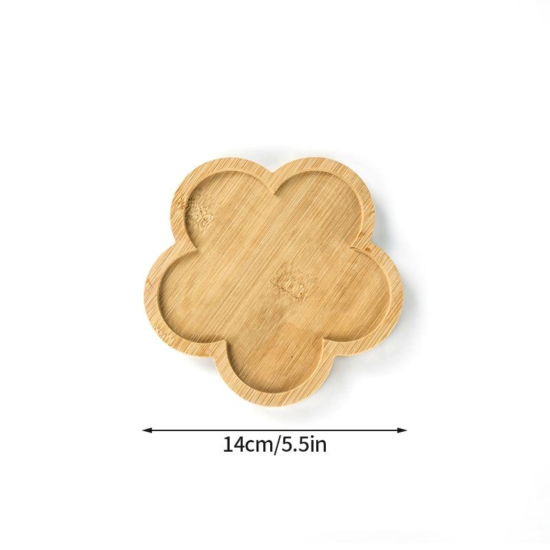 Бамбуковый поднос, креативный поднос для чашек, декоративный поддон для десертов, поднос в форме звезды и цветка, держатель для торта и печенья, принадлежности для декора на вечеринке и кемпинге