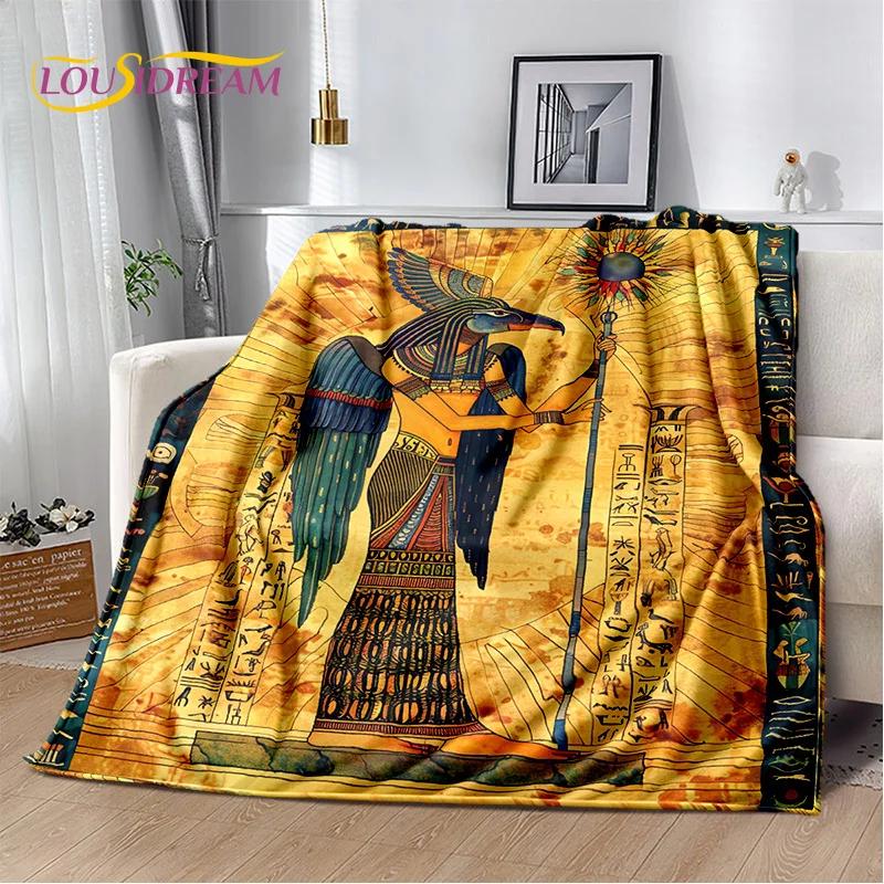 2025 Ancient Egypt Death Anubis Pharaoh Horus Mythology Soft Blanket,Soft Throw Blanket for Home Bedroom Bed Sofa Cover Child