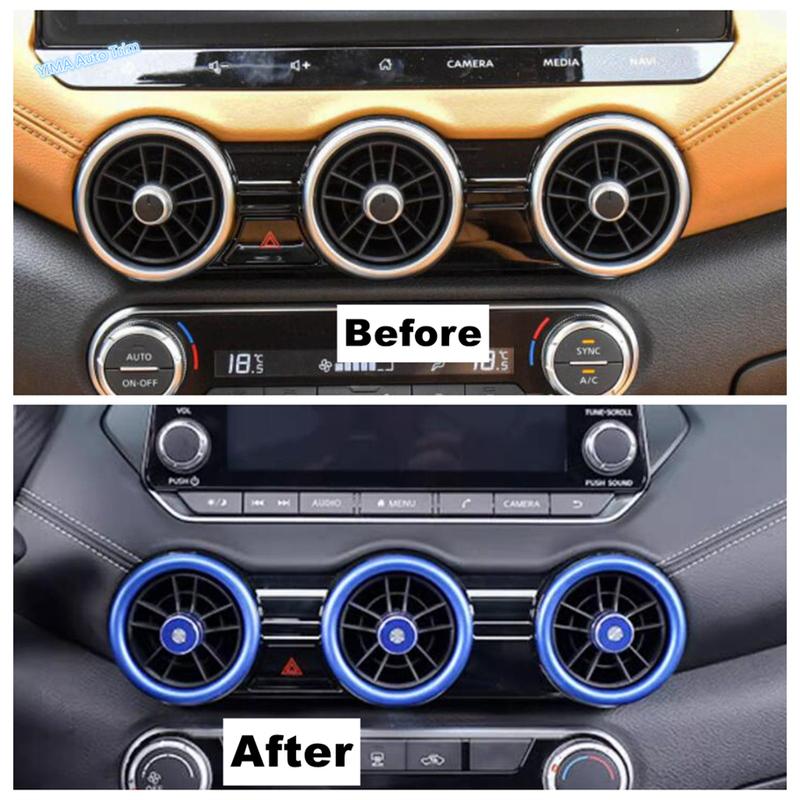 Car Central Dashboard Middle AC Air Conditioning Outlet Vent Ring Cover For Nissan Sentra / Sylphy - 2024 Metal Accessories