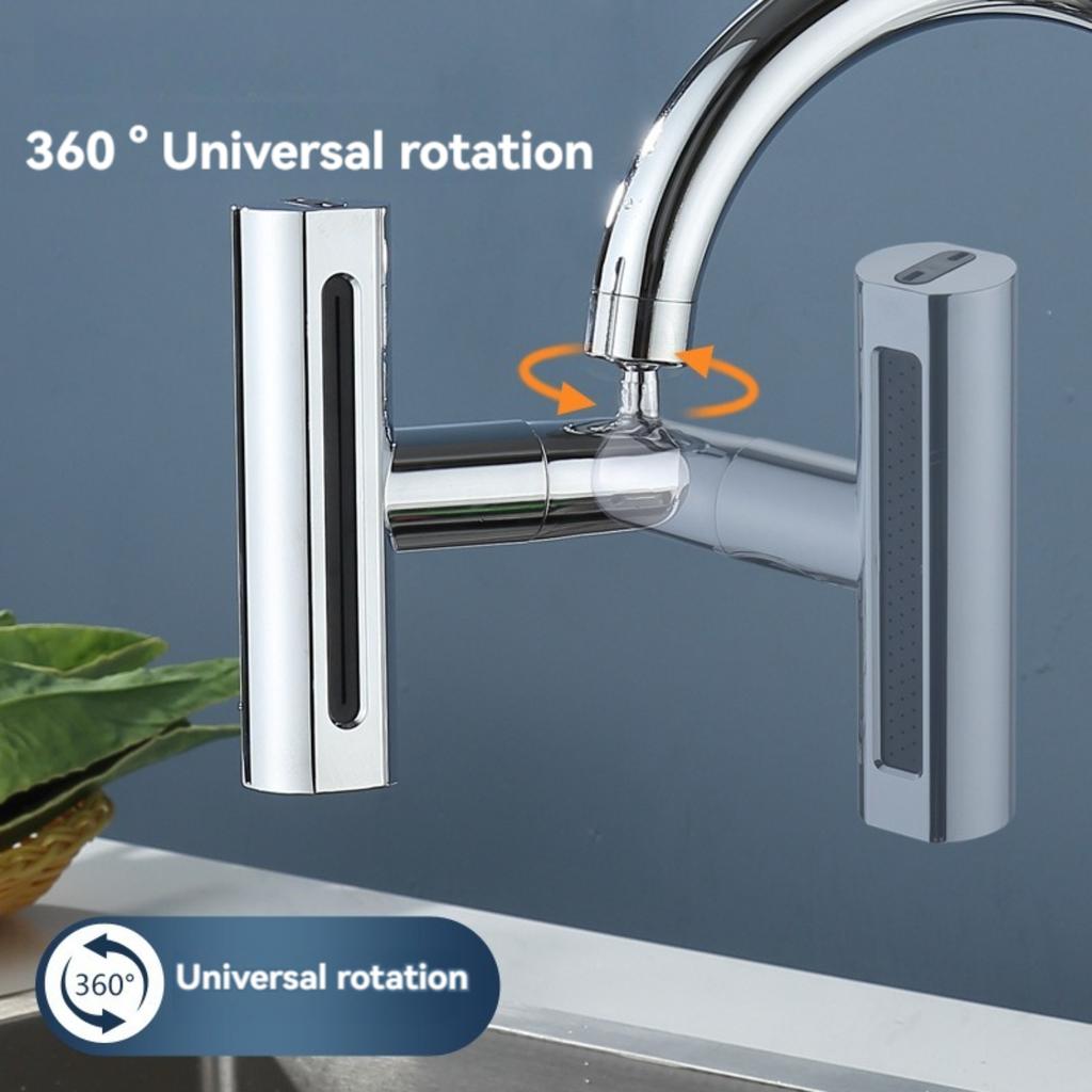 Удлинитель для кухонного смесителя с тремя фиксаторами и защитой от брызг, поворотным соединением, механическим рычагом и устройством для сбора дождевой воды