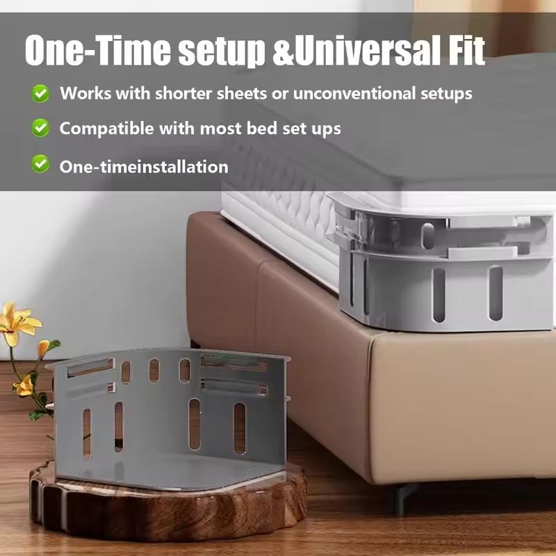 4pcs Bed Sheet Holder Invisible Sheet Bed Cover Fixed Clip Strip Fitted Sheet Straps Fastener Quilt Corner Holder Clips Fit