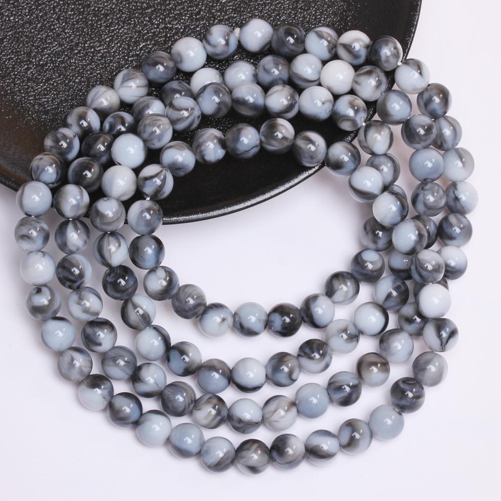 Бусины россыпью, аксессуары для бисероплетения, 8 мм, ручная работа, изготовление ювелирных изделий из смолы, браслет, ожерелье, аксессуары, 30 шт., модный имитационный нефритовый камень, круглый