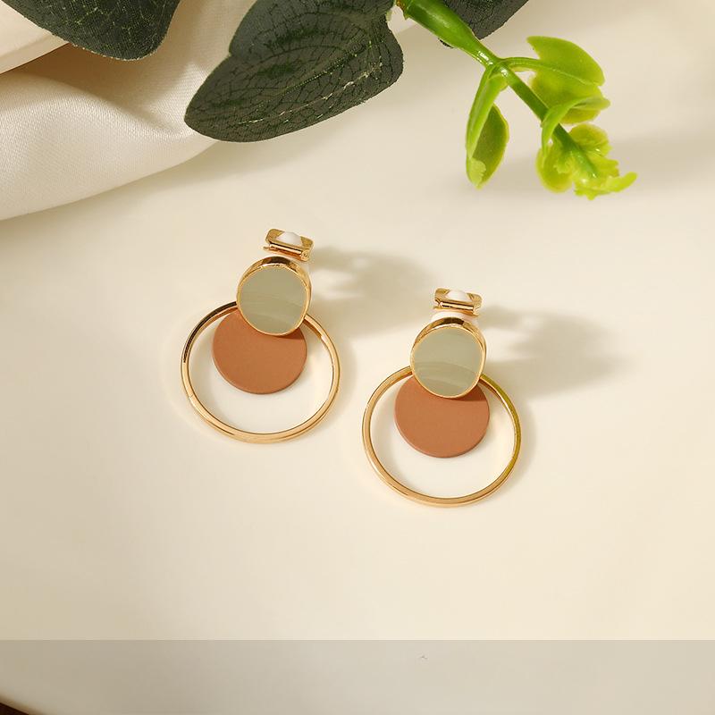 Зажим для ушей без пирсинга, эмалированные серьги, простые модные накладные серьги для женщин