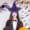 Хэллоуин шляпа паук декор летучая мышь угловая шляпа ведьмы с рюшами и большими полями волшебница волшебница косплей дом с привидениями карнавальный костюм для вечеринки