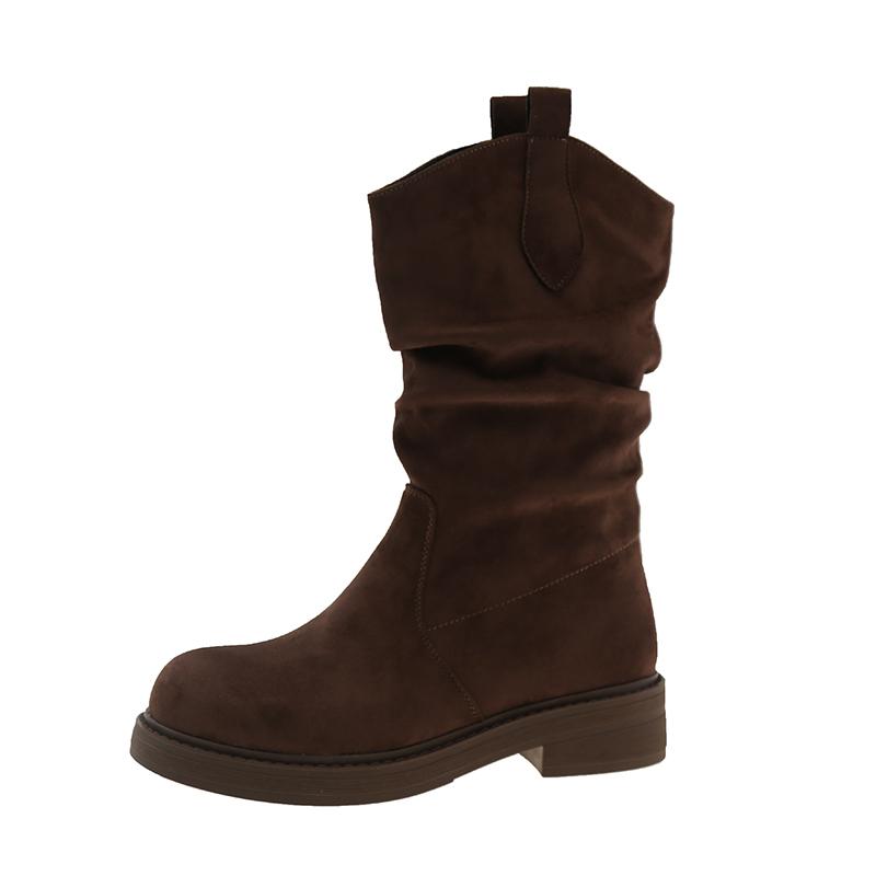 Модные новые нескользящие женские ботильоны осень-зима 2024 года, горячая распродажа, женские ботинки, модная женская обувь на открытом воздухе с круглым носком Botas Mujer