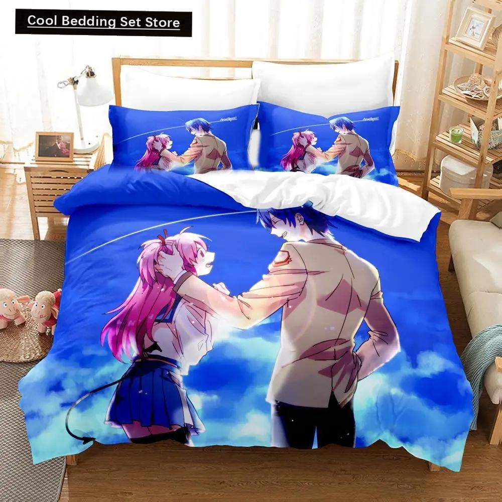 3D Принт Аниме Angel Beats Постельный Комплект Пододеяльник Комплект для Кровати Покрывало Наволочка Одеяло Кинг Размер Королева Размер Мальчики Взрослые Постельное Белье