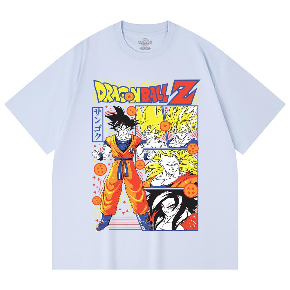 230 г/м² 100% хлопок Dragon Ball V56 Принт Goku Унисекс Тяжелая хлопковая футболка