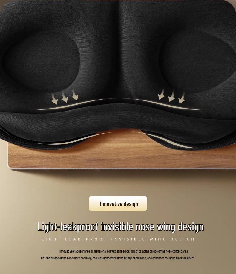 Маска для сна из пены с памятью формы с крыльями для носа, блокирующая свет, для сна и снятия усталости глаз