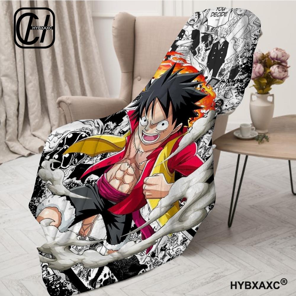 1 шт. Аниме One Piece Плед Покрывало Эстетичный Портативный Домашний Путешествия Кемпинг Диван Пикник Толстый Теплый Фланелевый Плед
