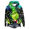 Women's Hooded Long Sleeve Christmas Printed Flannel Top Hooded Sweatshirt