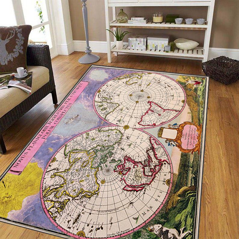 Ковер с навигационной картой древнего мира для гостиной, мягкий фланелевой коврик для спальни, противоскользящий коврик для ванной комнаты, детский игровой коврик