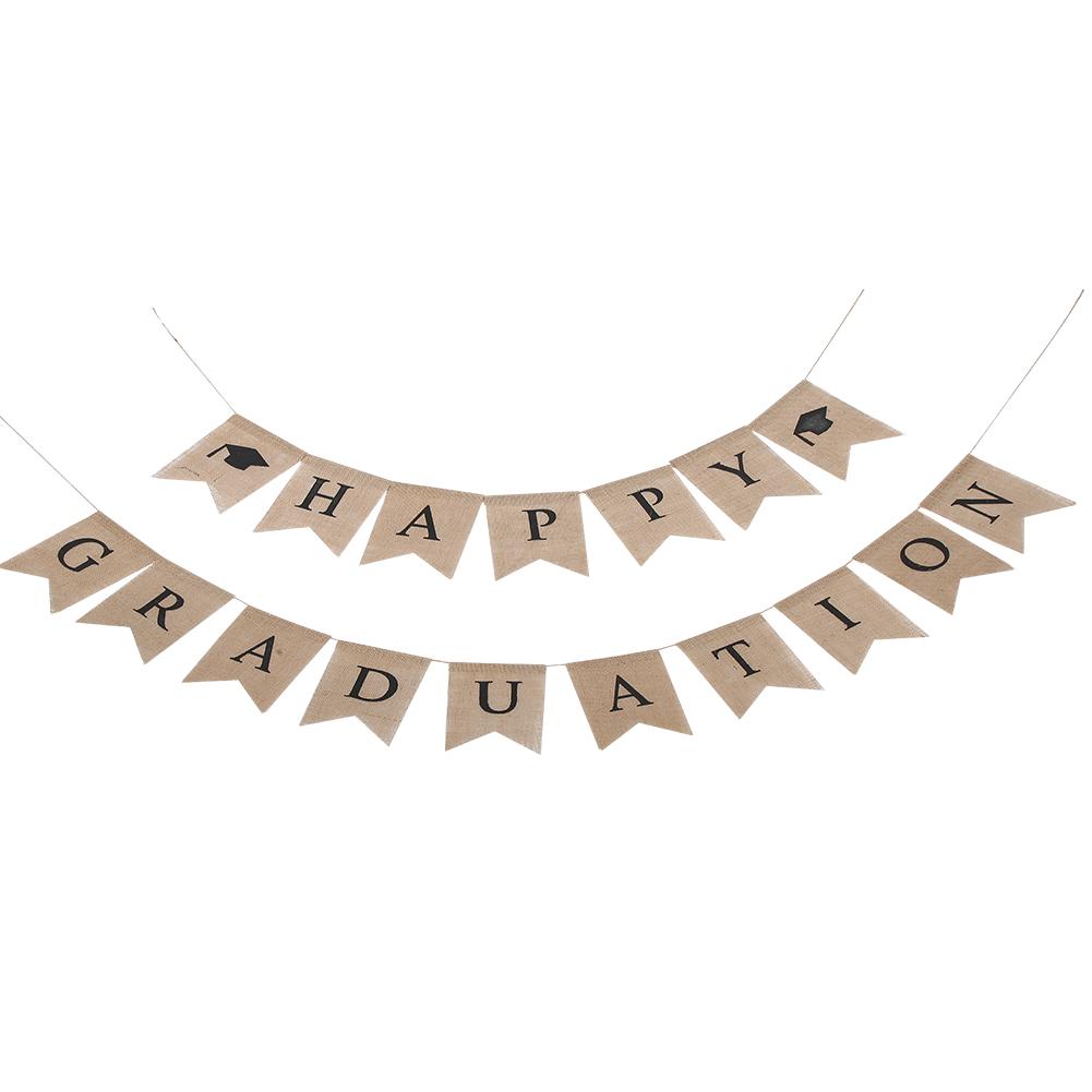 Баннер из мешковины в деревенском стиле, винтажные украшения для выпускного вечера, декор для выпускного вечера в колледже и средней школе