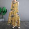 Sleeveless Plus Size Cotton Vintage Floral New In Dresses for Women Casual Loose Long Summer Dress