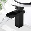 Black Basin Faucet, Waterfall Bathroom Faucet, Hot and Cold Water Optional, Water-saving Ceramic Valve