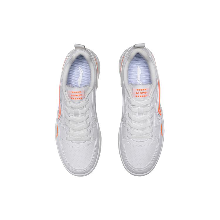 Li Ning износостойкие дышащие низкие кеды для скейтбординга мужские белые оранжевые AGCQ449-1