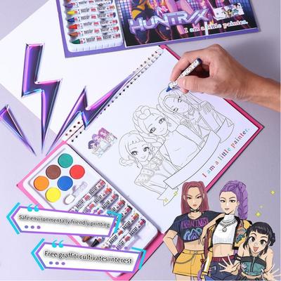 Раскраска «Охотник на демонов K-Pop» для детей Мультяшный набросок Блокнот для граффити Рождественский подарок Головоломки Игрушки Книжка-картинка