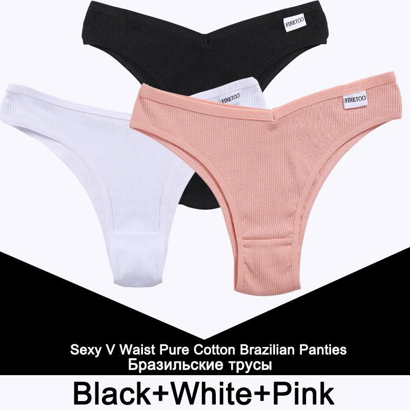 3PCS/Set Panties Women Cotton Lingerie Female Thongs Sexy Underwear Low-Rise Underpant Bikini Brazilian Briefs