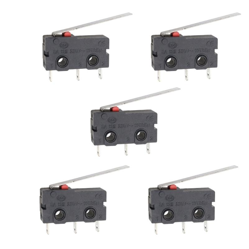 Limit Control Microswitch Assembly, KW11 KW12 Contact Button Unit with Black Housing and 5A 125V 250V Rating Body