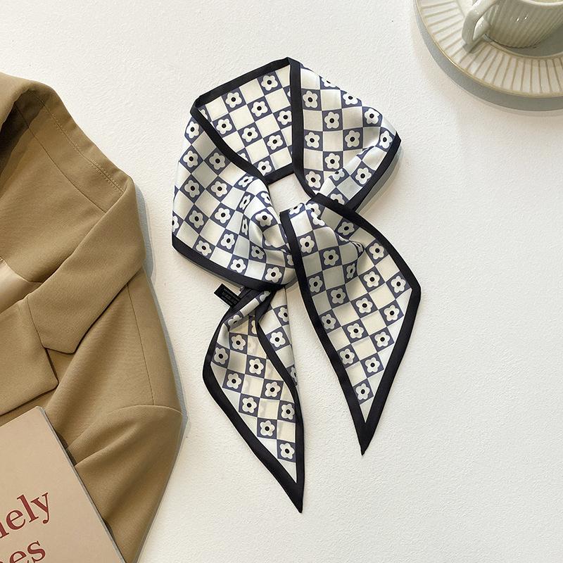 Модные повязки на голову, ленты для волос, шарф для женщин, узкая повязка для волос, шейные шарфы, черные 10x95 см