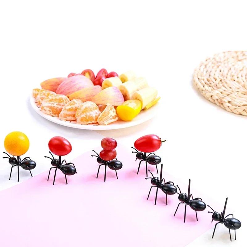 12 PCS Ants Food Fruit Picks Decoration Ant Shape Forks Snack Cake Dessert Tableware for Home Kitchen Party Dinner Fruit Pick