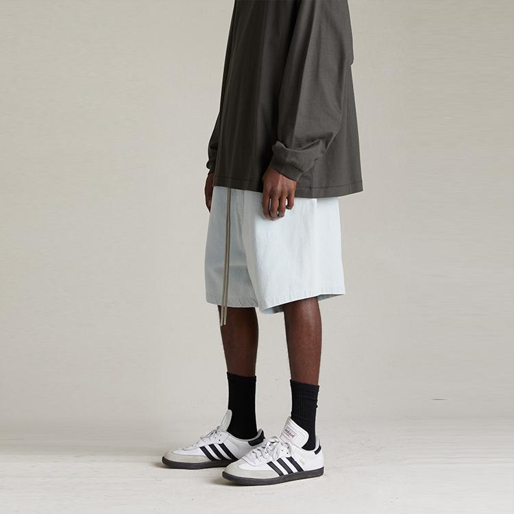 Fear of God Essentials Relaxed Short Light Washed Denim Men Bottoms Blue 160SP244190F