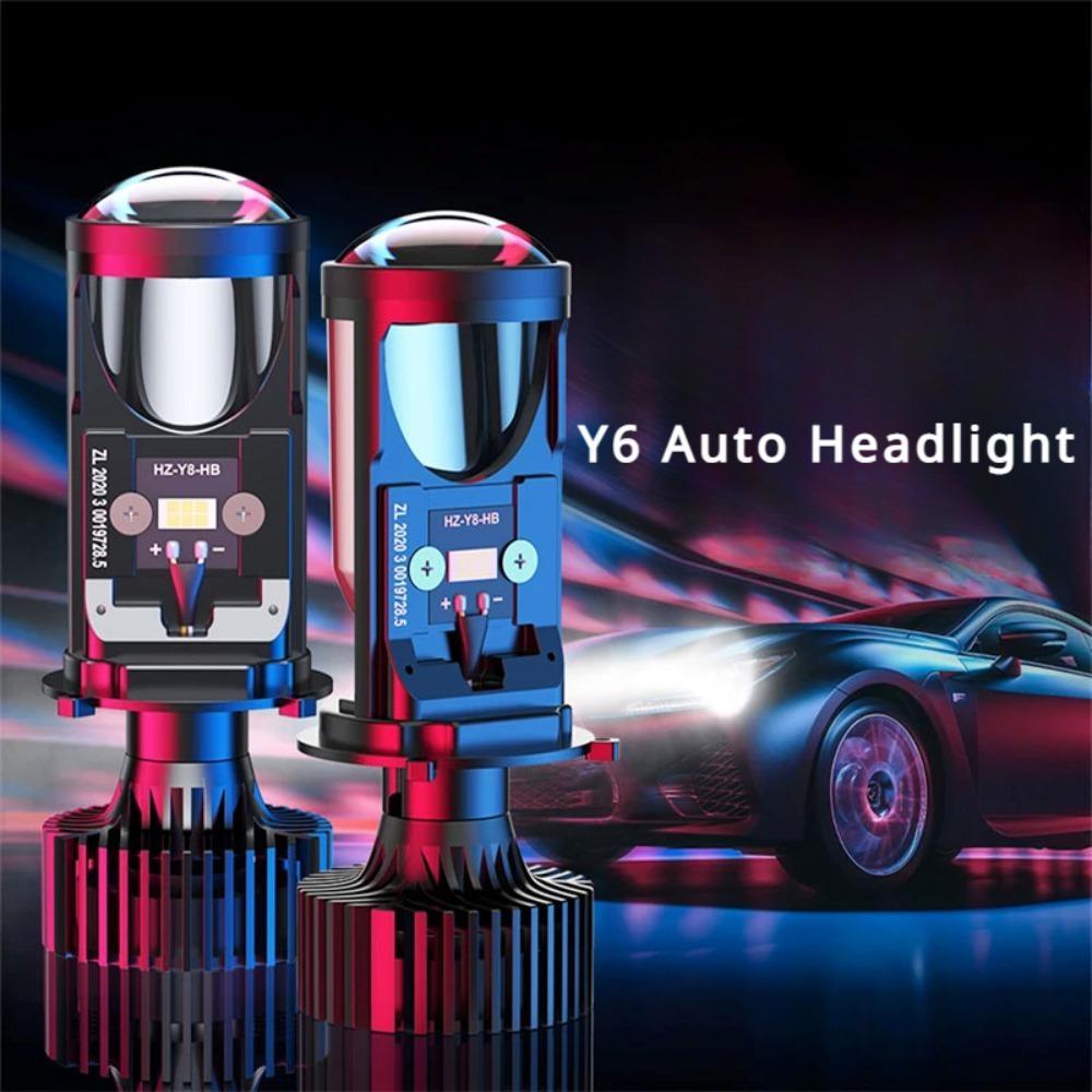 1 шт. Y6D H4 светодиодные фары автомобильные фары мини-проекционные линзы комплект для переоборудования автомобильных ламп дальнего и ближнего света светодиодные фонари