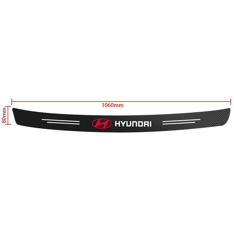 1Pcs Car Carbon Fiber Rear Bumper Trunk Protection Stickers For Hyundai Tucson I10 I20 I30 Santa Fe Sonata Azera Accent AG3