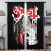 The Ghosts Band Window Curtain for Room 2 Panel Halloween Decoration Kitchen Curtains Tulle for Bedroom Partition Living Elegant