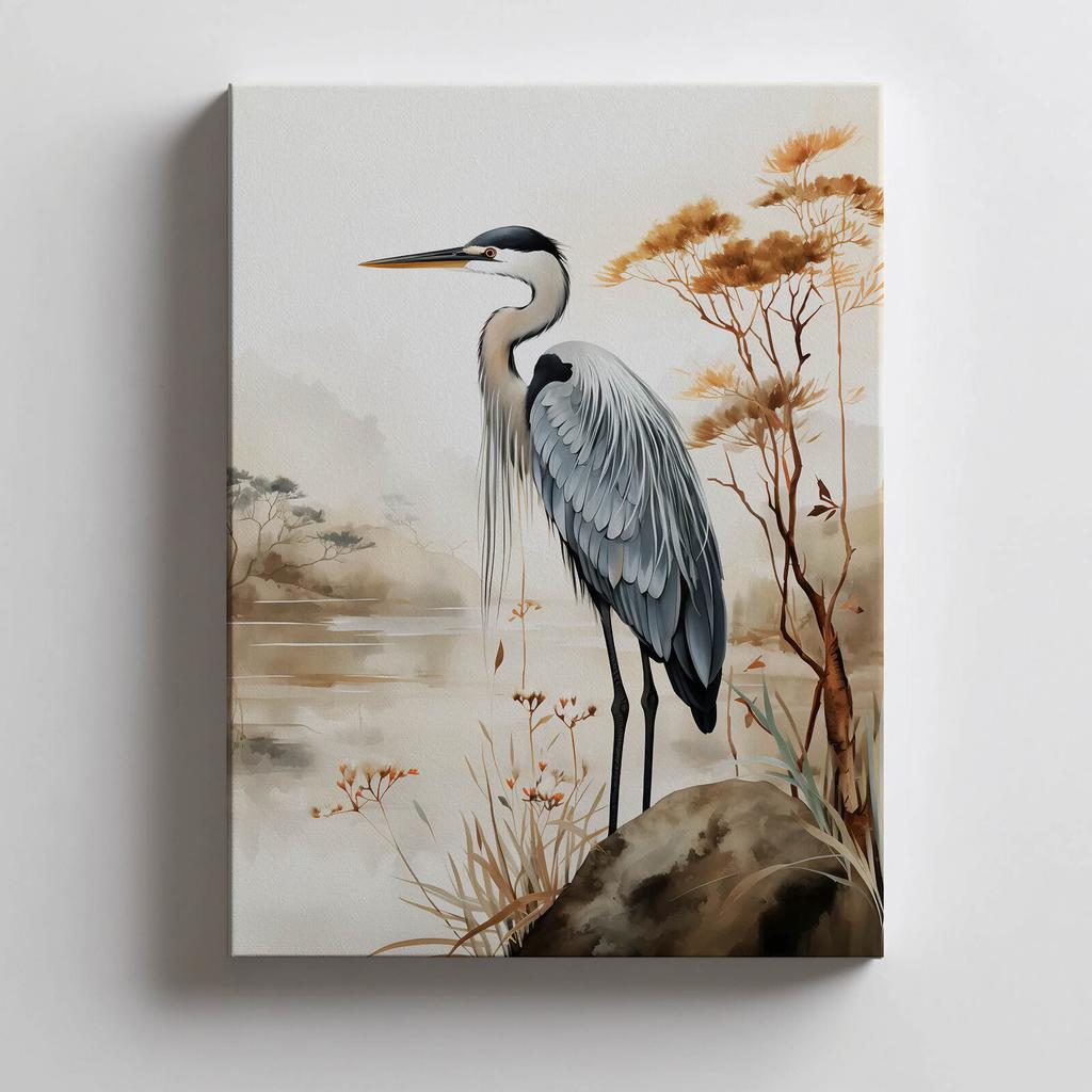 A Walk On the Misty Lake A Walk On the Misty Lake, 40X50 Cm, Gold Aluminum Frame, 230 Gsm Matte Paper