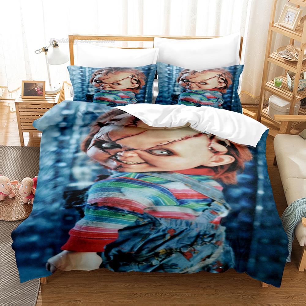 Chucky Bedding Set Single Twin Full Queen King Size Bed Set Aldult Kid Bedroom Duvetcover Sets 3D Halloween