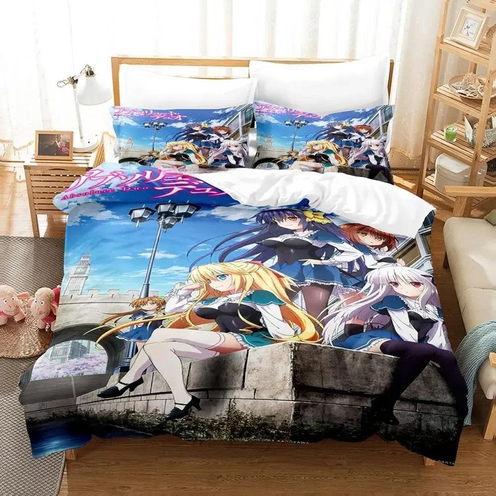 Anime Absolute Duo Bedding Set,Duvet Cover Comforter Bed Set Quilt Cover Pillowcase,King Queen Twin Size Boys Girls Adultse