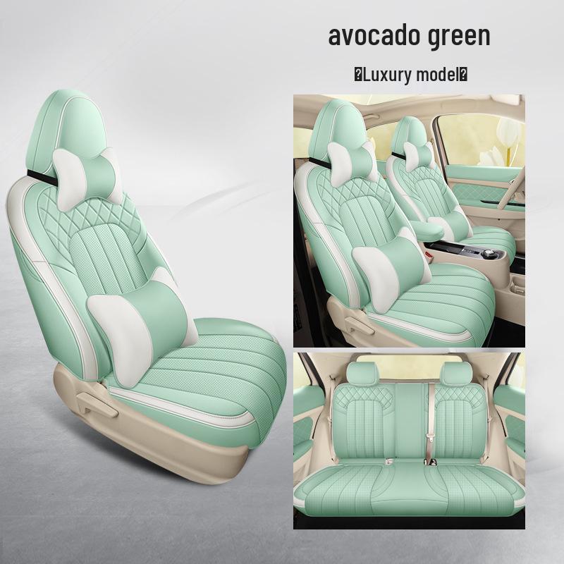 ORA Good Cat Cartoon Leather Car Seat Cushion - Universal Fit, Four Seasons