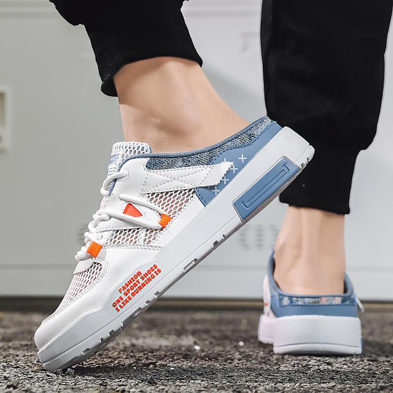 Мужская спортивная обувь Летние мюли с открытой спиной Повседневные сандалии Кроссовки Сабо Студенческие тапочки больших размеров